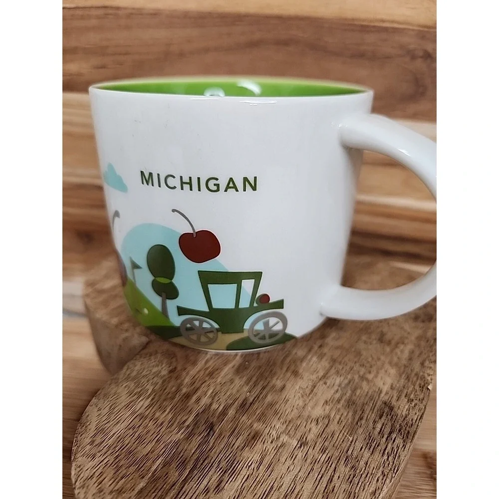 Starbucks Mug Michigan You Are Here Collection 14oz 2017 MINT